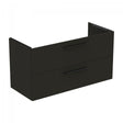 Ideal Standard i.life B Vanity Unit with 2 Horizontal Drawers 1200mm - Carbon Grey Matt - T5514NV - TAP 'N' SHOWER