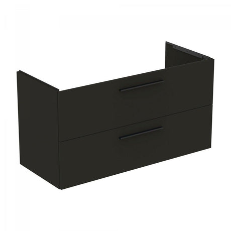Ideal Standard i.life B Vanity Unit with 2 Horizontal Drawers 1200mm - Carbon Grey Matt - T5514NV - TAP 'N' SHOWER