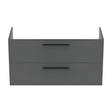 Ideal Standard i.life B Vanity Unit with 2 Horizontal Drawers 1200mm - Quartz Grey Matt - T5514NG - TAP 'N' SHOWER