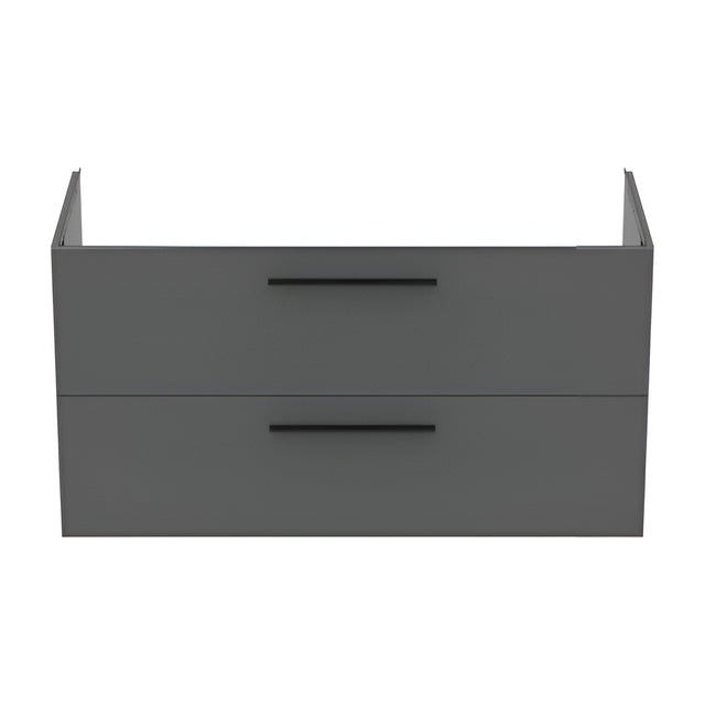 Ideal Standard i.life B Vanity Unit with 2 Horizontal Drawers 1200mm - Quartz Grey Matt - T5514NG - TAP 'N' SHOWER