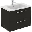 Ideal Standard i.life B 80cm Wall Hung Vanity Unit Only (Handles sold separately) - Matt Carbon Grey - T5272NV