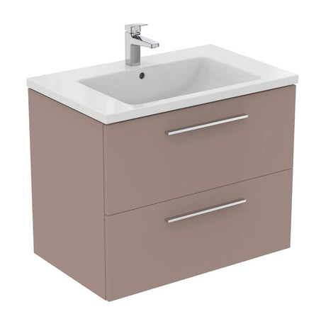 Ideal Standard i.life B 80cm Wall Hung Vanity Unit Only (Handles sold separately) - Matt Griege - T5272NH