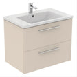 Ideal Standard i.life B 80cm Wall Hung Vanity Unit Only (Handles sold separately) - Matt Sandy Beige - T5272NF - TAP 'N' SHOWER