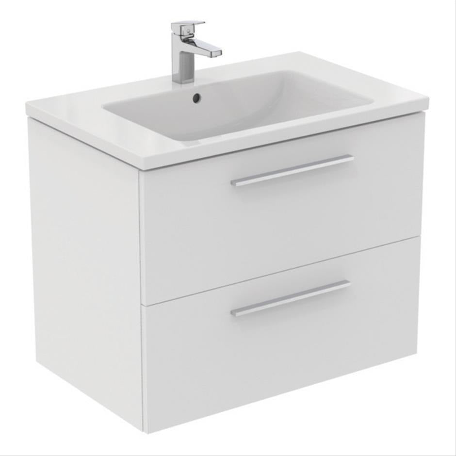 Ideal Standard i.life B 80cm Wall Hung Vanity Unit Only (Handles sold separately) - Matt White - T5272DU