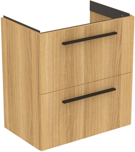 Ideal Standard i.life Compact 2 Drawers Wall Hung Vanity Unit 600mm - Natural Oak - T5293NX - TAP 'N' SHOWER
