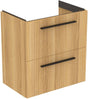 Ideal Standard i.life Compact 2 Drawers Wall Hung Vanity Unit 600mm - Natural Oak - T5293NX - TAP 'N' SHOWER