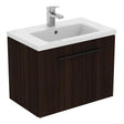 Ideal Standard i.life Compact Wall Hung Vanity Unit 1 Drawer 600mm - Coffee Oak - T5292NW - TAP 'N' SHOWER