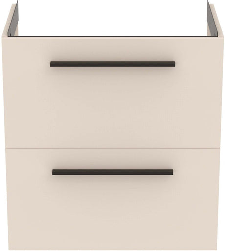 Ideal Standard i.life Compact Wall Hung Vanity Unit 2 Drawers 600mm - Sand Beige Matt - T5293NF - TAP 'N' SHOWER