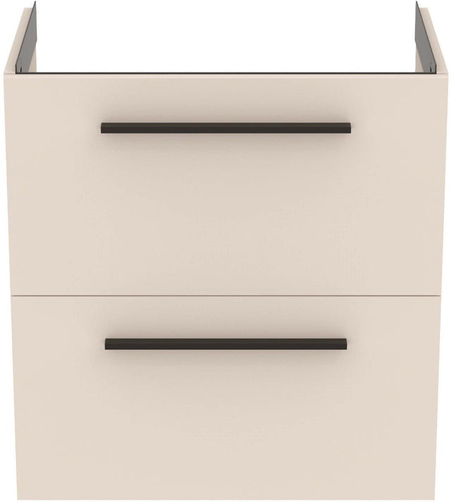 Ideal Standard i.life Compact Wall Hung Vanity Unit 2 Drawers 600mm - Sand Beige Matt - T5293NF - TAP 'N' SHOWER