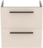 Ideal Standard i.life Compact Wall Hung Vanity Unit 2 Drawers 600mm - Sand Beige Matt - T5293NF - TAP 'N' SHOWER