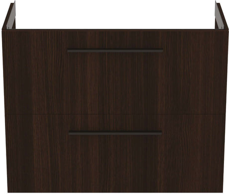 Ideal Standard i.life Compact Wall Hung Vanity Unit 2 Drawers 800mm - Coffee Oak - T5295NW - TAP 'N' SHOWER