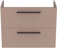 Ideal Standard i.life Compact Wall Hung Vanity Unit 2 Drawers 800mm - Greige Matt - T5295NH - TAP 'N' SHOWER