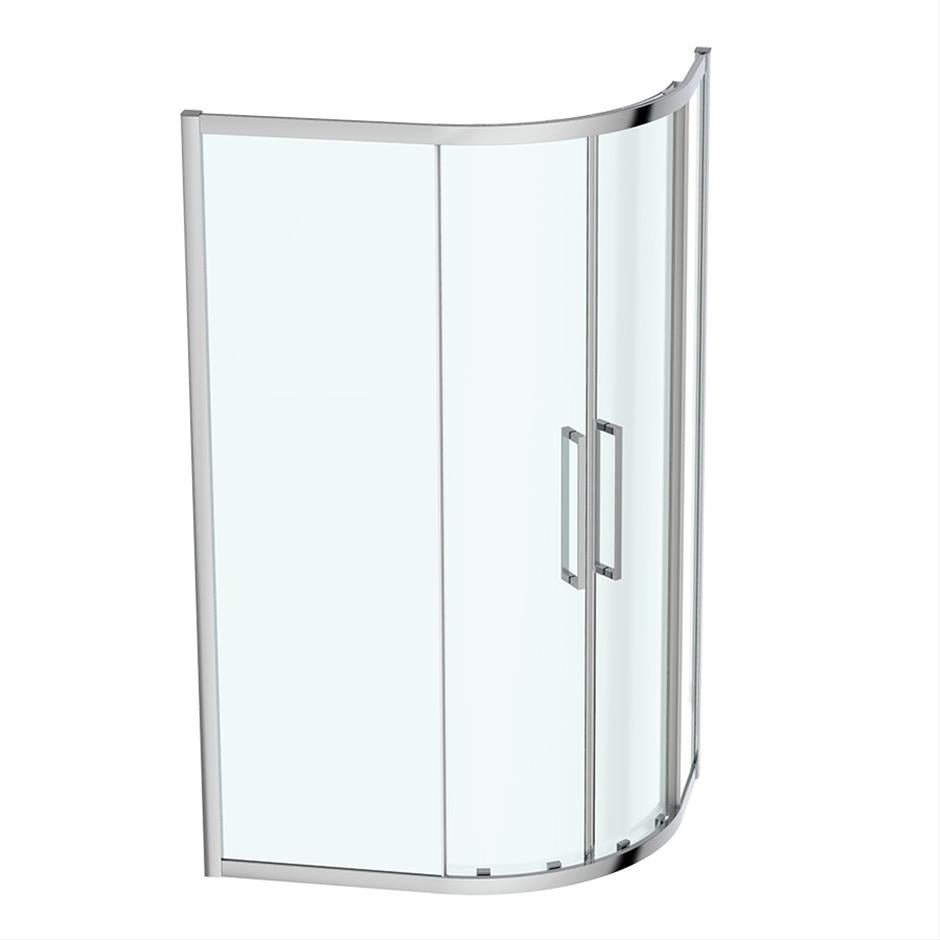 Ideal Standard I.life Offset Quadrant Enclosure W/ Idealclean Clear Glass 1200mm X 900mm - Bright Silver Frame - T4964EO - TAP 'N' SHOWER