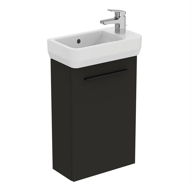 Ideal Standard i.life S 450mm 1 Door Vanity Unit ONLY (Handles Sold Separately) - Matt Carbon Grey - T5296NV