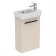Ideal Standard i.life S 450mm 1 Door Vanity Unit ONLY (Handles Sold Separately) - Matt Sandy Beige - T5296NF - TAP 'N' SHOWER