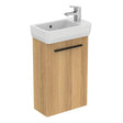 Ideal Standard i.life S 450mm 1 Door Vanity Unit ONLY (Handles Sold Separately) - Natural Oak - T5296NX