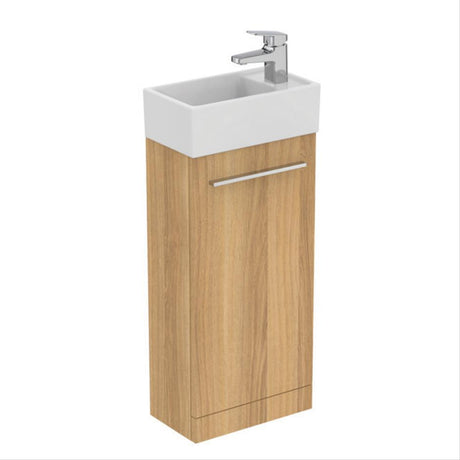Ideal Standard i.life S 350mm 1 Door Vanity Unit ONLY (Handles Sold Separately) - Natural Oak - T5303NX