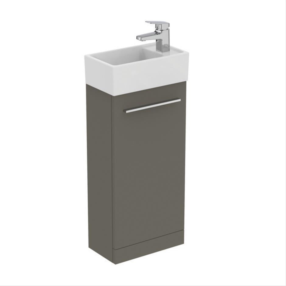 Ideal Standard i.life S 350mm 1 Door Vanity Unit ONLY (Handles Sold Separately) - Matt Quartz Grey - T5303NG