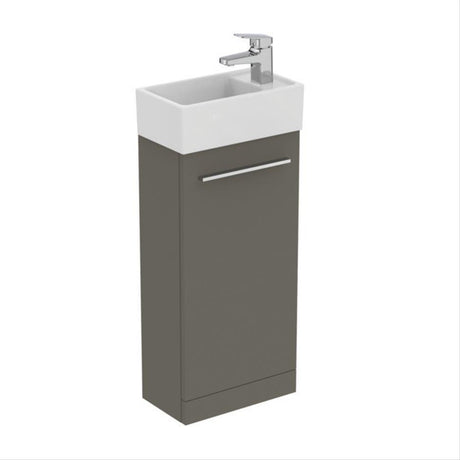 Ideal Standard i.life S 350mm 1 Door Vanity Unit ONLY (Handles Sold Separately) - Matt Quartz Grey - T5303NG