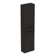 Ideal Standard I.life S compact tall column unit with 2 doors in matt carbon grey, 40cm bathroom storage cabinet