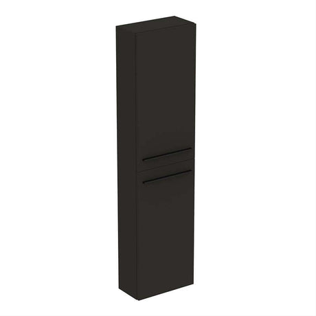 Ideal Standard I.life S compact tall column unit with 2 doors in matt carbon grey, 40cm bathroom storage cabinet
