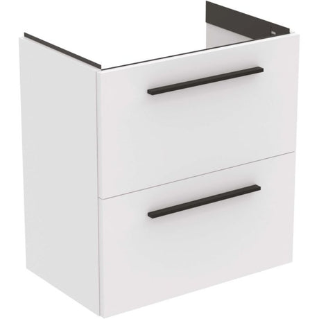 Ideal Standard I.life S 2 Drawer Compact Wall Hung Vanity Unit 600mm - Matt White - T5293DU - TAP 'N' SHOWER