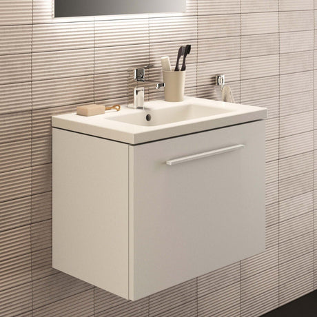 Ideal Standard I.life S Compact 1 Drawer Wall Hung Vanity Unit 600mm - Matt White - T5292DU - TAP 'N' SHOWER