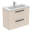 Ideal Standard i.life S Compact 2 Drawers Wall Hung Vanity Unit 800mm - Sand Beige Matt - T5295NF - TAP 'N' SHOWER