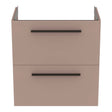 Ideal Standard i.life S Compact Wall Hung Vanity Unit 2 Drawers 600mm - Greige Matt - T5293NH - TAP 'N' SHOWER
