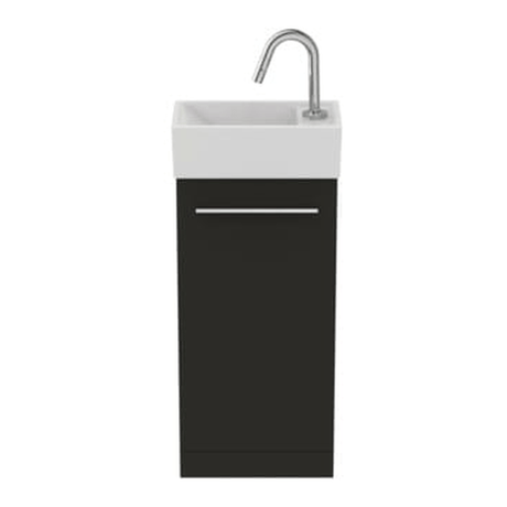 Ideal Standard I.life S T5303nv Floor Standing Guest Washbasin Unit With 1 Door 350mm - Carbon Grey Matt - T5303NV - TAP 'N' SHOWER