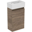 Ideal Standard I.life S T5303nv Floor Standing Guest Washbasin Unit With 1 Door 350mm - Flint Hickory - E3592Y9 - TAP 'N' SHOWER