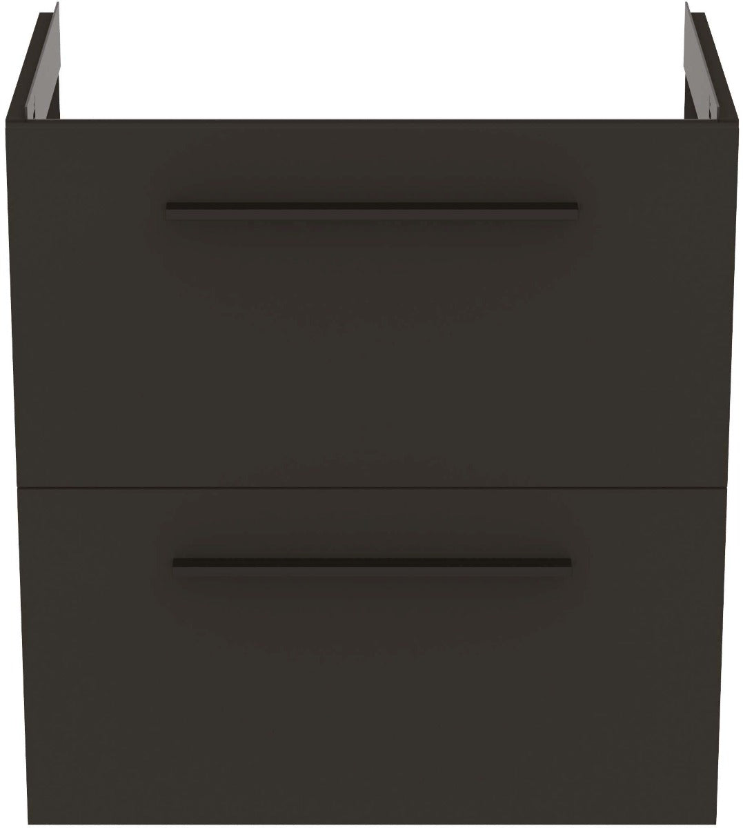 Ideal Standard i.life 2 Drawers Compact Wall Hung Vanity Unit 600mm - Carbon Grey Matt - T5293NV - TAP 'N' SHOWER