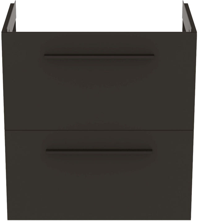 Ideal Standard i.life 2 Drawers Compact Wall Hung Vanity Unit 600mm - Carbon Grey Matt - T5293NV - TAP 'N' SHOWER