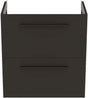 Ideal Standard i.life 2 Drawers Compact Wall Hung Vanity Unit 600mm - Carbon Grey Matt - T5293NV - TAP 'N' SHOWER