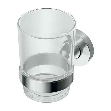 Ideal Standard IOM Transparent Glass Tumbler And Holder - Chrome - A9121AA - TAP 'N' SHOWER