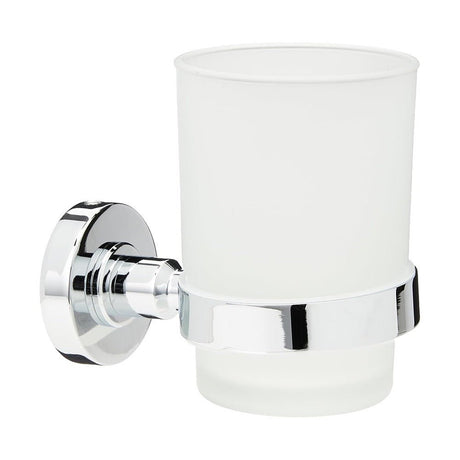 Ideal Standard IOM Tumbler And Holder Frosted Glass - Chrome - A9120AA - TAP 'N' SHOWER