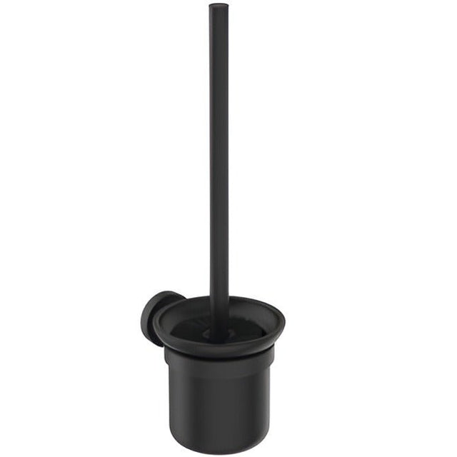 Ideal Standard IOM Wall Mounted Toilet Brush Set - Black Frosted Glass - A7927XG - TAP 'N' SHOWER