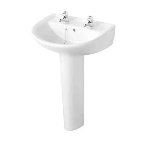 Ideal Standard Sandringham 21 White Basin to Go Pack with Pillar Taps - S049601