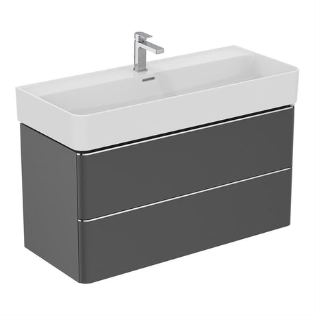 Ideal Standard Strada 2 Drawers 1000mm Wall Hung Washbasin Unit ONLY - Matt Anthracite - T4302Y2