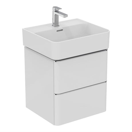 Ideal Standard Strada 2 Drawers 500mm Wall Hung Washbasin Unit ONLY - Gloss White - T4299WG