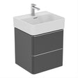 Ideal Standard Strada 2 Drawers 500mm Wall Hung Washbasin Unit ONLY - Matt Anthracite - T4299Y2