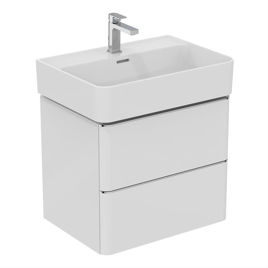 Ideal Standard Strada 2 Drawers 600mm Wall Hung Washbasin Unit ONLY - Gloss White - T4300WG