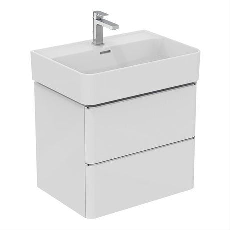 Ideal Standard Strada 2 Drawers 600mm Wall Hung Washbasin Unit ONLY - Gloss White - T4300WG