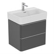 Ideal Standard Strada 2 Drawers 600mm Wall Hung Washbasin Unit ONLY - Matt Anthracite - T4300Y2
