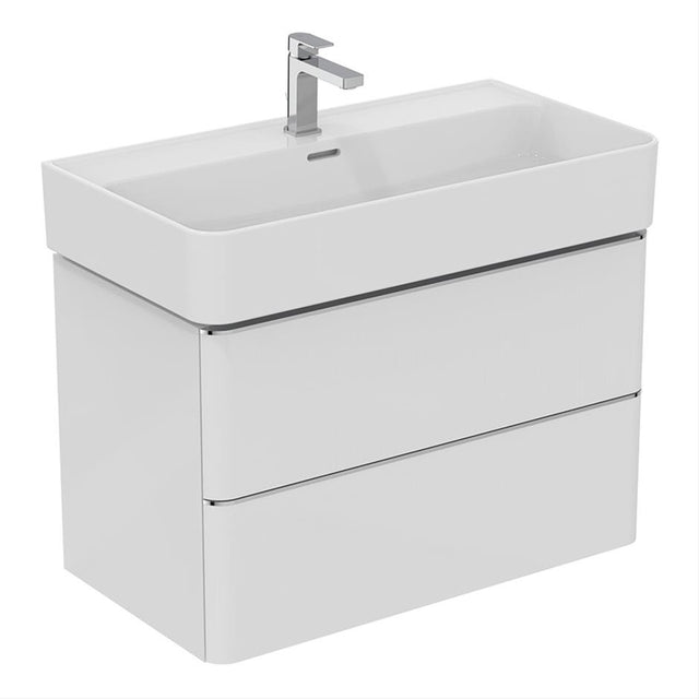 Ideal Standard Strada 2 Drawers 800mm Wall Hung Washbasin Unit ONLY - Gloss White - T4301WG