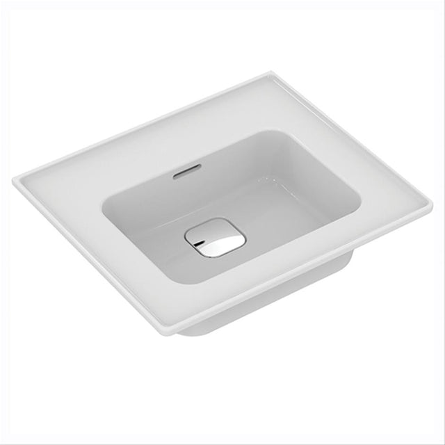 Ideal Standard Strada II 500mm Vanity Basin 0 Tap Holes & Clicker Waste - White - E239301 - TAP 'N' SHOWER