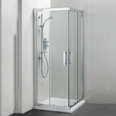 Ideal Standard Synergy Corner Entry Enclosure Panels dealclean 8mm Glass - Bright Silver Frame - L6282EO - TAP 'N' SHOWER