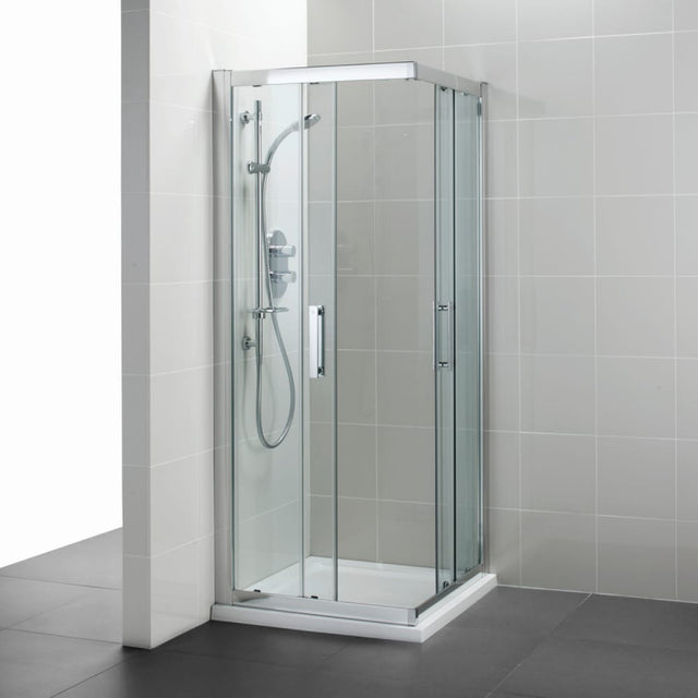 Ideal Standard Synergy Corner Entry Enclosure Panels Idealclean 8mm Glass 900x900mm - Bright Silver Frame - L6281EO - TAP 'N' SHOWER