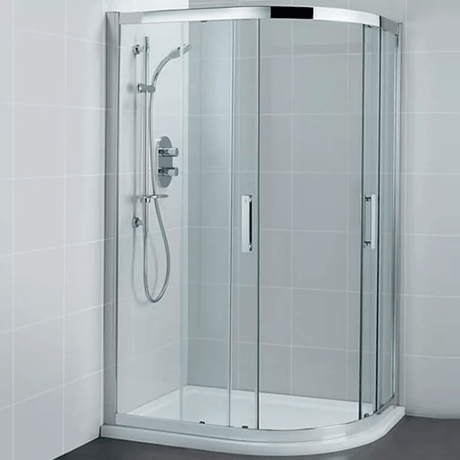 Ideal Standard Synergy Offset Quadrant Enclosure Panels Idealclean 8mm Glass 900x800mm; Bright Silver - L6286EO - TAP 'N' SHOWER