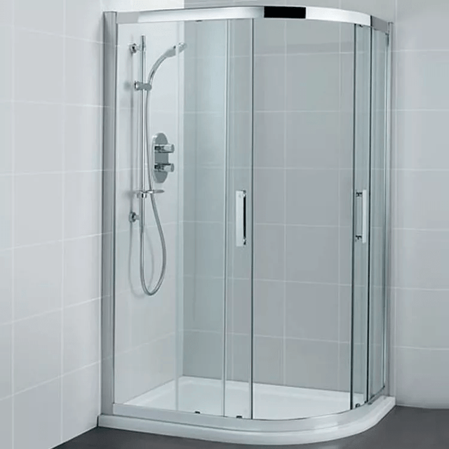 Ideal Standard Synergy Offset Quadrant Enclosure Panels Idealclean 8mm Glass 900x800mm; Bright Silver - L6286EO - TAP 'N' SHOWER